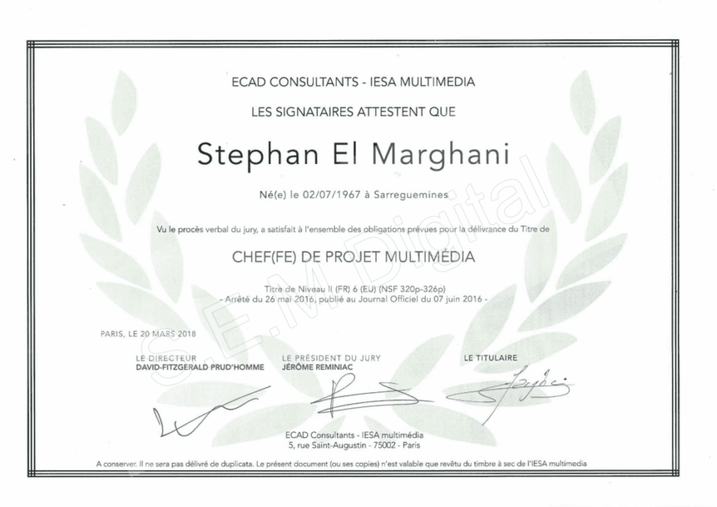 diplome chef de projet compressor